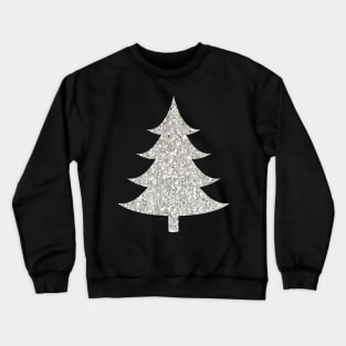 Minimalistic Silver Faux Glitter Christmas Tree Crewneck Sweatshirt